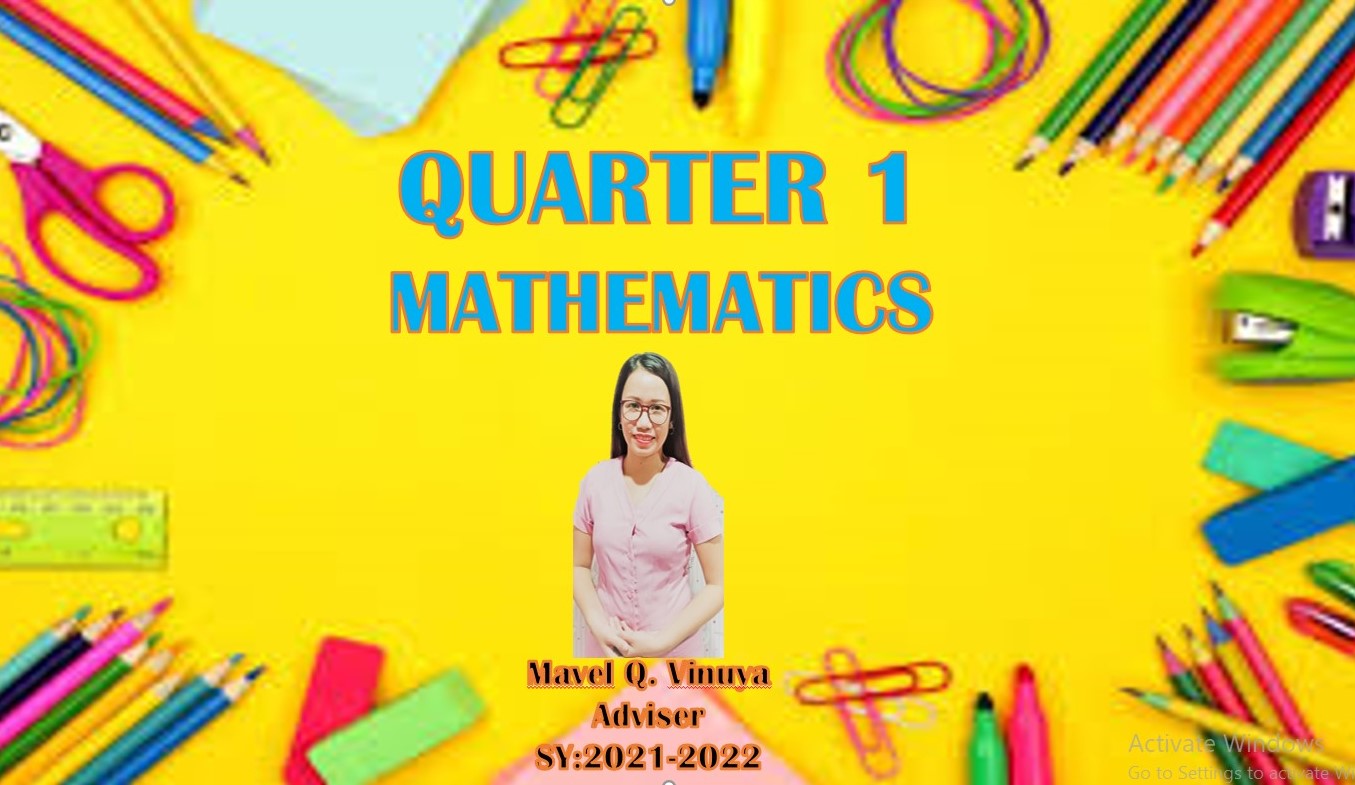 QUARTER 1-MATHEMATICS 1