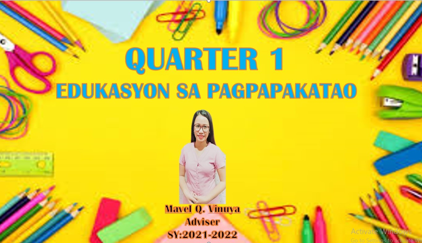 QUARTER 1-EDUKASYON SA PAGPAPAKATAO